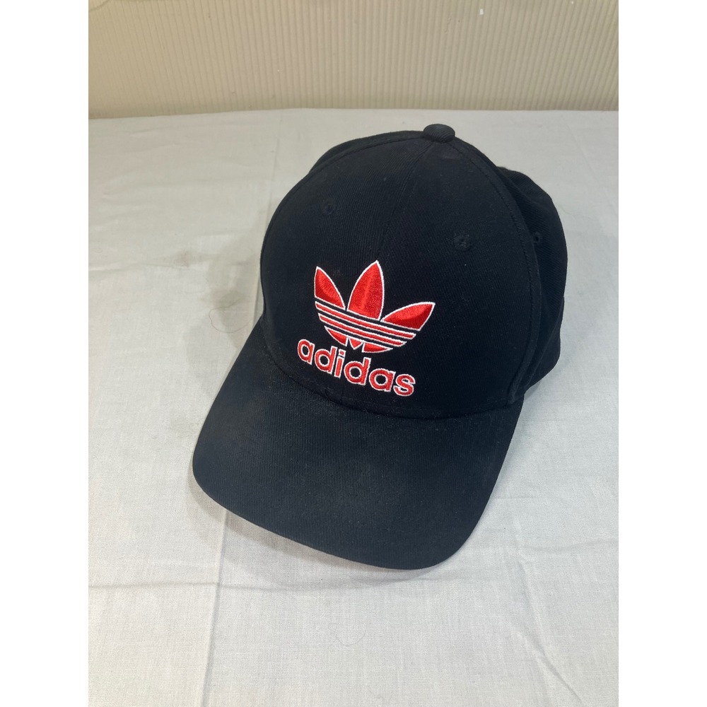 Adidas Originals Trefoil Snapback Hat Black Red Logo Baseball Cap 979341-N OSFM